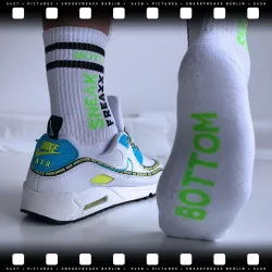 SneakFreaxx Chaussettes Socken Neon Bottom Vert